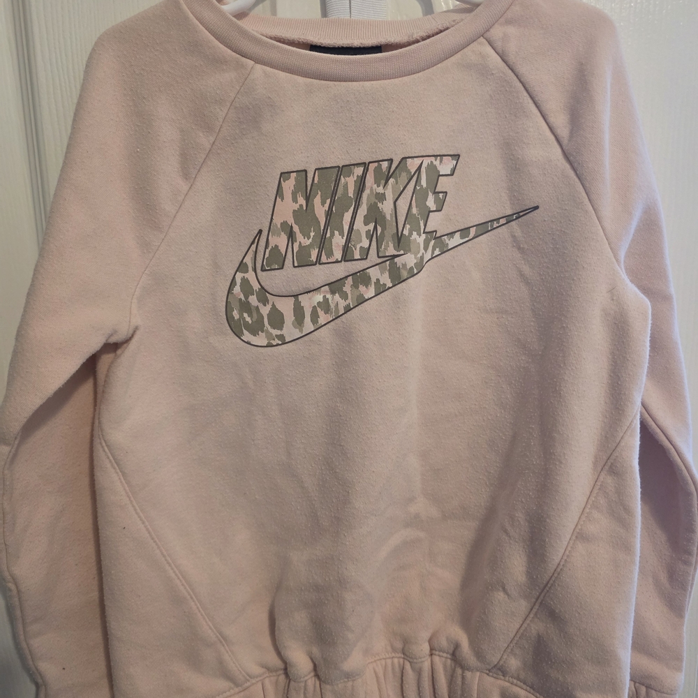 Nike Light Pink Sweatshirt with Camo Logo
